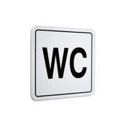 Resim İzmir Fırça 12x12 cm WC Yazılı PVC Tabela (İZ-552197) 