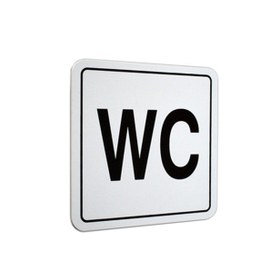 Resim İzmir Fırça 12x12 cm WC Yazılı PVC Tabela (İZ-552197) 