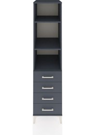 Resim Kronos Dolap 3 Raflı 4 Çekmeceli 44x59x182 Antrasit-antrasit Antrasit 