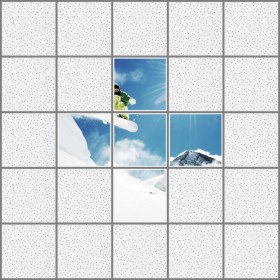 Resim Gök Panel 60 x 60 LED Panel Aydınlatma Desenli 3x3 5'li Grup Özel Seri 46511444SA 