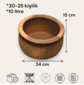 Resim Doğal Toprak Kuzuluk Güveç Tencere 20-25 Kişilik 10 Litre 34x15 C (KAPAKSIZ) Toprak 