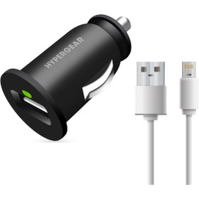 Resim Genel Markalar 2.1a 2x Hızlı Araç Şarj Aleti Set Iphone Uyumlu Lightning Kablo Siyah 