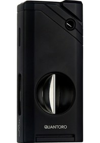 Resim Quantoro Tek Torch Pürmüz V-cut Siyah Metal Puro Çakmağı 