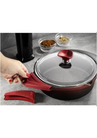 Resim Aryıldız Flipper Döküm Kırmızı Siyah 9 Parça Tencere Takımı 