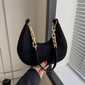 Resim Kadın Retro Stil Omuz Çantası - Altın Tonlu Donanım, Fermuar Kapatma, 4 Renk Mevcut: Siyah, Kahverengi, Yeşil, Kahve, Sentetik Suni Deri, Poliüretin Astar, Desen Yok, Baskı Yok, Kenar Boyası Yok 
