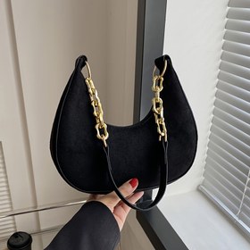 Resim Kadın Retro Stil Omuz Çantası - Altın Tonlu Donanım, Fermuar Kapatma, 4 Renk Mevcut: Siyah, Kahverengi, Yeşil, Kahve, Sentetik Suni Deri, Poliüretin Astar, Desen Yok, Baskı Yok, Kenar Boyası Yok 