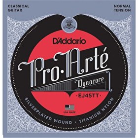 Resim D’Addario EJ45TT Pro-Arte Klasik Gitar Tel Seti Dynacore Titanium Normal Tension 