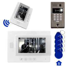 Resim Powermaster 773TP 1 Daire 7'' Nfc - Parmak Izi Girişli Görüntülü Diafon Kapı Zili Interkom Akıllı Ev Güvenliği Sistemi 