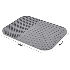 Resim Silikon Bulaşık Kurutma Matı - Kaydırmaz Gri Bulaşıklık 