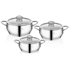 Resim Falez Dolunay 6 Parça Çelik Güveç Midi Set Dly 1002 