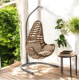 Resim Capri Swing Milas Tekli Rattan Bahçe Salıncağı | Balkon Salıncağı 