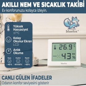 Resim AyrStore Dijital Oda Termometresi ve Nem Ölçer – LCD Ekranlı, Kompakt Higrometre, İç Mekan S 