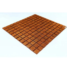 Resim MozaiKristaL Mutfak Tezgah Arası ve Iç Dekorasyonda Tüm Yüzeyler Için Bronz Kristal Cam Mozaik. Cam Ölçüsü: 23X23X4 Mm. File Ölçüsü: 30X30CM. ( 1 Kutu = 11 File Karo = 1 m2 fiyatıdır ) 
