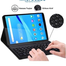 Resim Lenovo Uyumlu Tab M8 Tb-8505F Bluetooth Klavyeli Stand Kılıf - Bkk4 