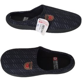 Resim Gezer Erkek Siyah Çizgi Desenli Ortopedik Taban Ev İçi Günlük Terlik 