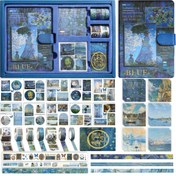 Resim Vintage Yağlı Boya Günlük Kiti - 1 Manyetik Defter +20 Çıkartma +6 Washi Bant +100 Not Kağıdı +1 Kitap Ayracı, Antika Scrapbook Seti Mükemmel Hediye 