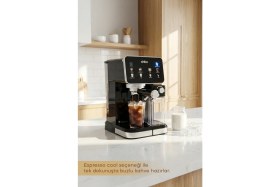 Resim Sinbo SCM‑2995 Pro Kapsüllü & Toz Kahve Espresso Makinesi – 20 bar Basınç, Süt Haznesi, Dokunmatik 
