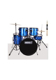 Resim Midex CD900X-BL 22'' Yetişkin Akustik Bateri Davul Seti 22B-13T-12T-16F-14S (5 Parça) 