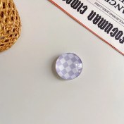 Resim GongtuShop Cam Mor Kafes Stili Ins Kore 3D Cam Şeffaf Epoksi Kristal Top Kalp Griptok Braketi iPhone Pro Max Akıllı Telefon Kılıfı Kapak Kavrama Tok (Yurt Dışından) 