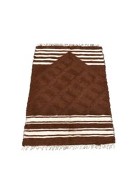 Resim Kilim Antik El Dokuma Yün Namazlık Seccade Tiftik Siirt Battaniyesi 0015 - Yeni - Kahverengi 