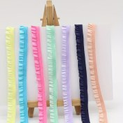 Resim Candy Color 0.91 metre Uzatılabilir Ruffled Dantel Kenar Kurdele - Çeşitli Renklerde DIY El Sanatları, Bileklikler, Başlıklar, Hediye Sarma, Mayo, Dantel Dekorasyonu için 