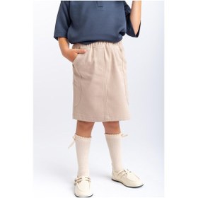 Resim Oliventhekid Gabardin Kız Çocuk Etek Bej Bej 