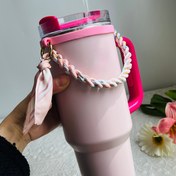 Resim 2 adet Su Şişesi Aksesuarı, Su Şişesi Lanyardları, Mavi Siyah Beyaz Turuncu Spor Su Şişesi Kurdele Lanyardları, 20-40 Ounces Spor Bardakları için Uygun, Fitness, Kamp ve Açık Hava Aktiviteleri için Uygun 