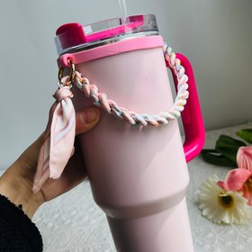 Resim 2 adet Su Şişesi Aksesuarı, Su Şişesi Lanyardları, Mavi Siyah Beyaz Turuncu Spor Su Şişesi Kurdele Lanyardları, 20-40 Ounces Spor Bardakları için Uygun, Fitness, Kamp ve Açık Hava Aktiviteleri için Uygun 