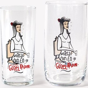 Resim Masanın En Güzel Kadını Kadeh+Bardak Set 