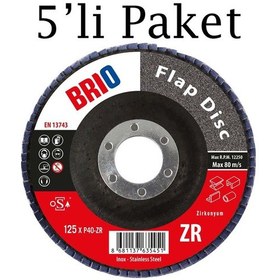 Resim Brio Flap Disk 125xp40 Zr 5'li Paket 