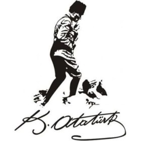 Resim Mustafa Kemal Atatürk Duvar Dekor Sticker 40 x 48 cm 