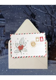 Resim Yılbaşı Kokina Temalı Kartpostal Seti, Yeniyıl, Noel, Tebrik Ve H 