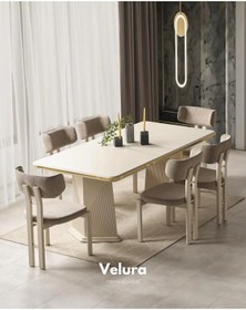 Resim Venti Gold Yemek Odası Takımı Yemek Masası + 4 Adet Sandalye Beyaz 
