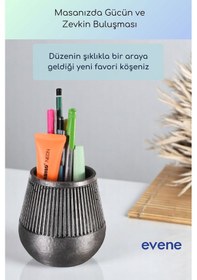 Resim Kalemlik Masa Kalemliği Organizer Kalemlik Gümüş Eskitme Renk Model 88 Çok Renkli 