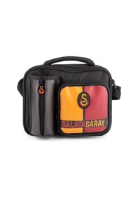 Resim Galatasaray 2 Bölmeli Aslan Armalı Suni Deri Matara Cepli Beslenme Çantası 25554 Siyah 