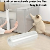 Resim Kedi Çizik Koruma Filmi - PVC, Şeffaf, Koltuk, Mobilya, Duvarlar ve Kapılar için Kolay Kurulumlu Yapıştırıcı - Ev Dekoru, Mobilya Koruma için İdeal | Şeffaf Film | PVC Yapı, Kedi Mobilyası 