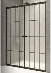 Resim Durul Duşakabin Ön Cephe Siyah Çizgi Buzlu Siyah 