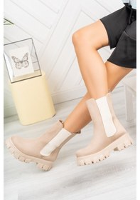 Resim Kadın Estela Ten Süet Kalın Taban Lastikli Bot 