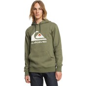 Resim Quiksilver Erkek Sweatshirt Big Logo Hood Yeşil Günlük Giyim 