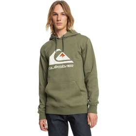 Resim Quiksilver Erkek Sweatshirt Big Logo Hood Yeşil Günlük Giyim 
