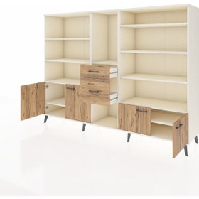 Resim Hyperion Dolap 10 Raflı 2 Çekmeceli 4 Kapaklı 220x44x163 Aytaşı-ç Aytaşı-çam 