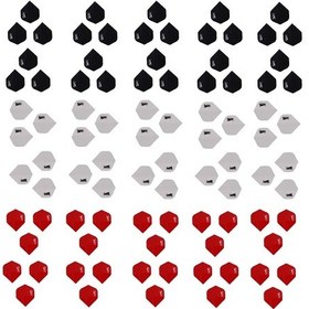 Resim 90 Adet (30 Set) Dart Flight-Flayt Set. Beyaz, kırmızı, siyah ren 