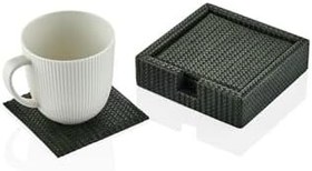 Resim setabianca Luxe Faux Vegan Deri Bardak Altlığı 6Lı Set Yeşil 13 * 13 * 3,5 Cm 