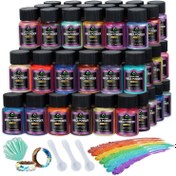 Resim 24 Renkli Mik Tozu, Takı Yapımı için Mik Pigment Tozu, Epoksi Reçine Boyası, Mum Yapımı 