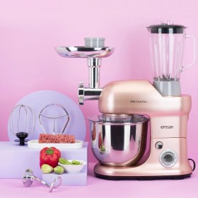 Resim Emsan Çok Amaçlı Mikser Mutfak Şefi 5in1 (Çırpma, Yoğurma, Karıştırma, Kıyma, Katı Meyve Smothie) 