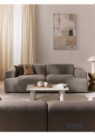 Resim Most Mollista 2 Modül Kanepe Koltuk 10 Kahverengi Keten Kumaş Yum 