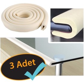 Resim Evokids U Tip Kauçuk Kenar Koruyucu Krem Rengi 3 Adet x 6 M Çok Renkli 