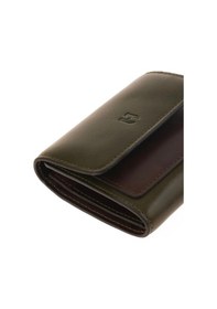 Resim Helmbrook London Eleanor Hakiki Deri Haki-kahve Kadın Fermuarlı El Işi Rfid Korumalı Kapaklı Çıtçıtlı Büyük Cüzdan Kahve 