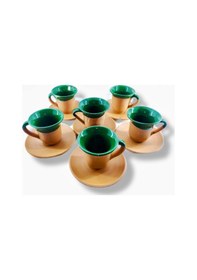 Resim Laleli Fincan Takımı Petrol Yeşili 