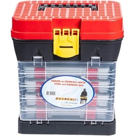 Resim Tabureli Balıkçı Takım Çantası - 4 Çekmeceli 